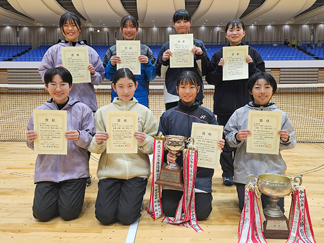 岩手県中学校インドアソフトテニス大会の女子個人入賞ペア